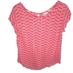 Stylus Pink Geometric Short Sleeve